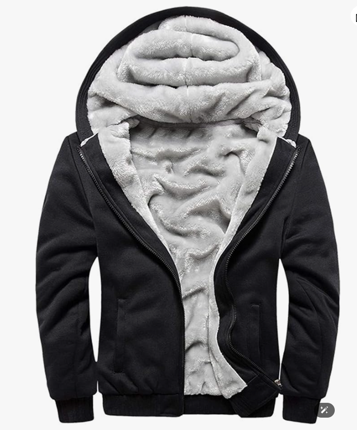 MACHLAB Men's Pullover Winter Workout Fleece Hoodie Jackets Full Zip Wool Warm Thick Coats