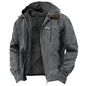 Winter Hooded Coat With Pockets Fashion Warm Fleece Zip-up Jacket Casual Outwear Men's Clothing