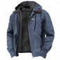 Winter Hooded Coat With Pockets Fashion Warm Fleece Zip-up Jacket Casual Outwear Men's Clothing