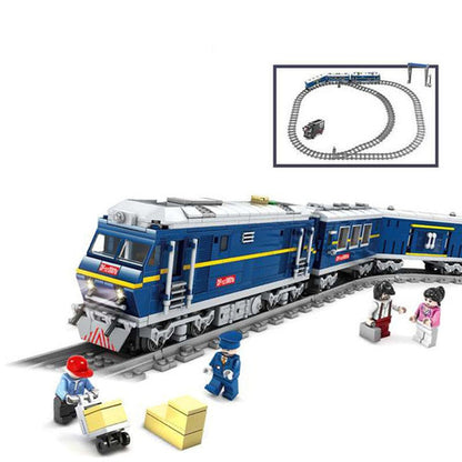Mini Electric Train Set Kids Learning Small Brick Construction DIY Toy