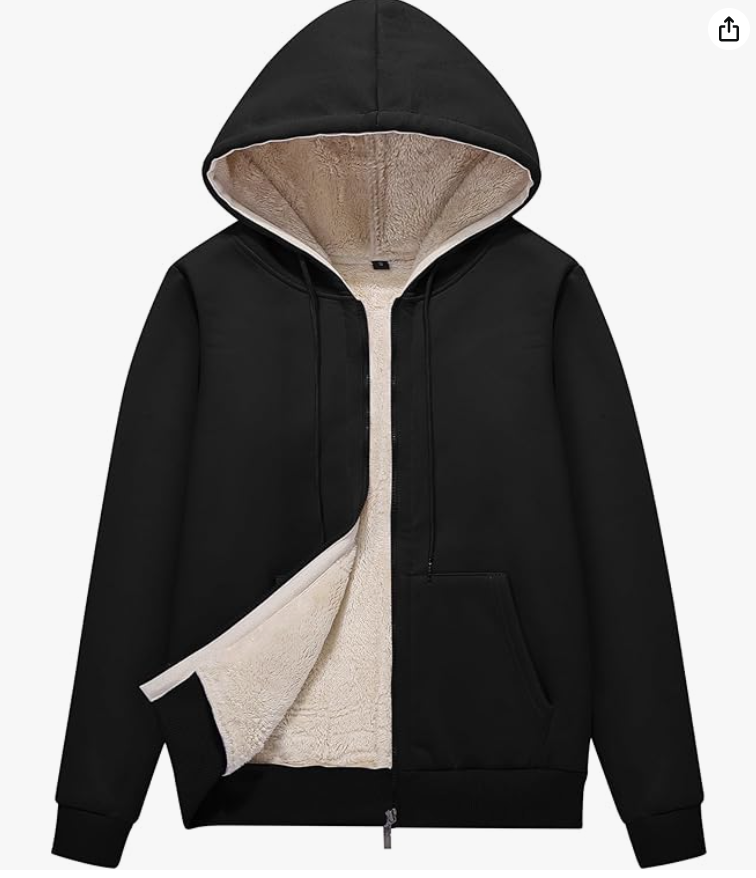 Chaqueta de forro polar cálido para mujer PEHMEA para mujer con cremallera completa Sudadera con capucha forrada de sherpa de peso pesado para mujeres