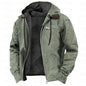 Winter Hooded Coat With Pockets Fashion Warm Fleece Zip-up Jacket Casual Outwear Men's Clothing